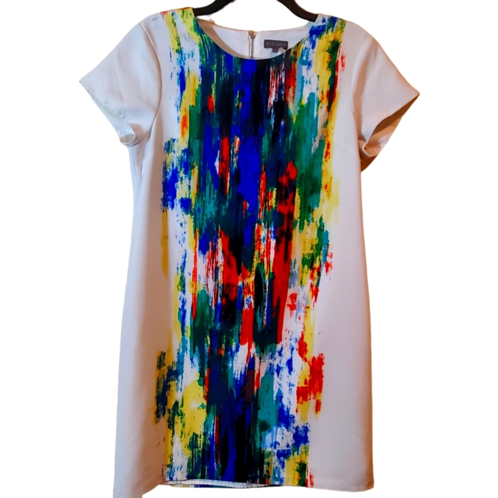 Vince Camuto Multi-color short sleeve dress - Size 8